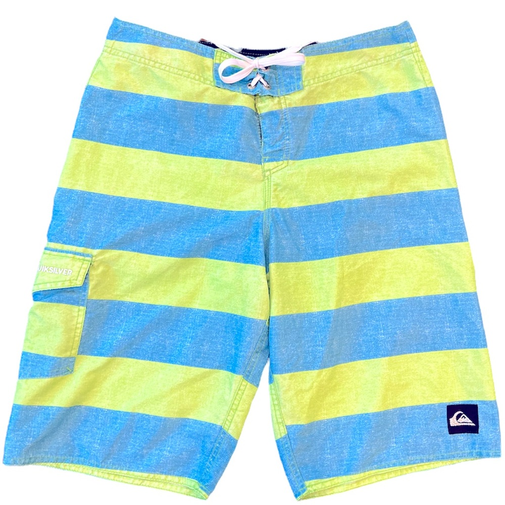 Mens Quiksilver thick horizontal stripe board shorts